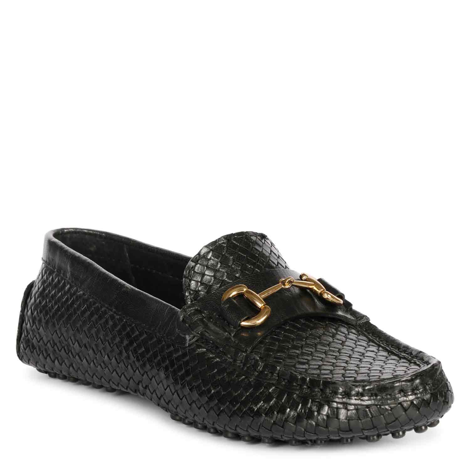 Saint Lucy Black Woven Leather Loafers - Image 6