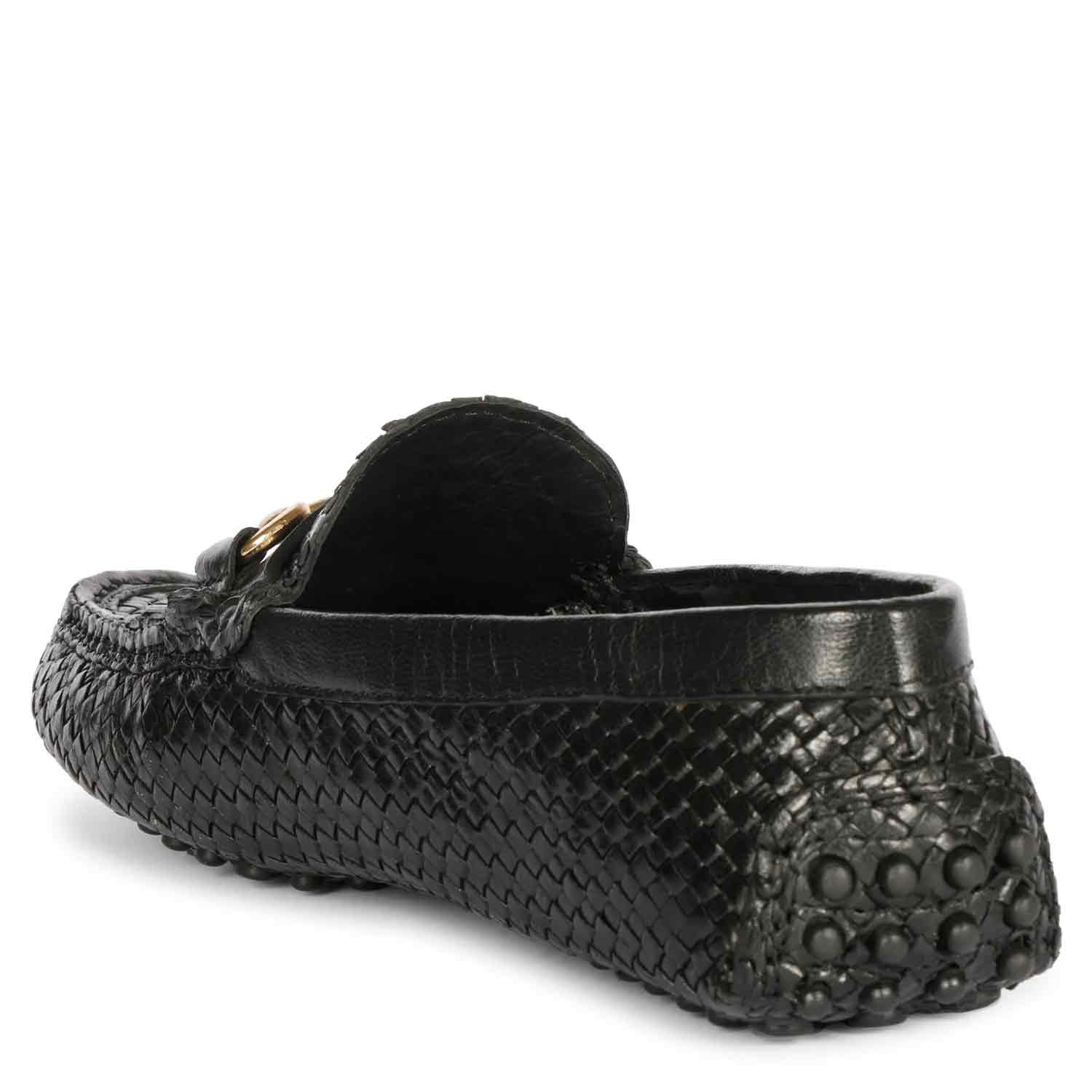Saint Lucy Black Woven Leather Loafers - Image 7