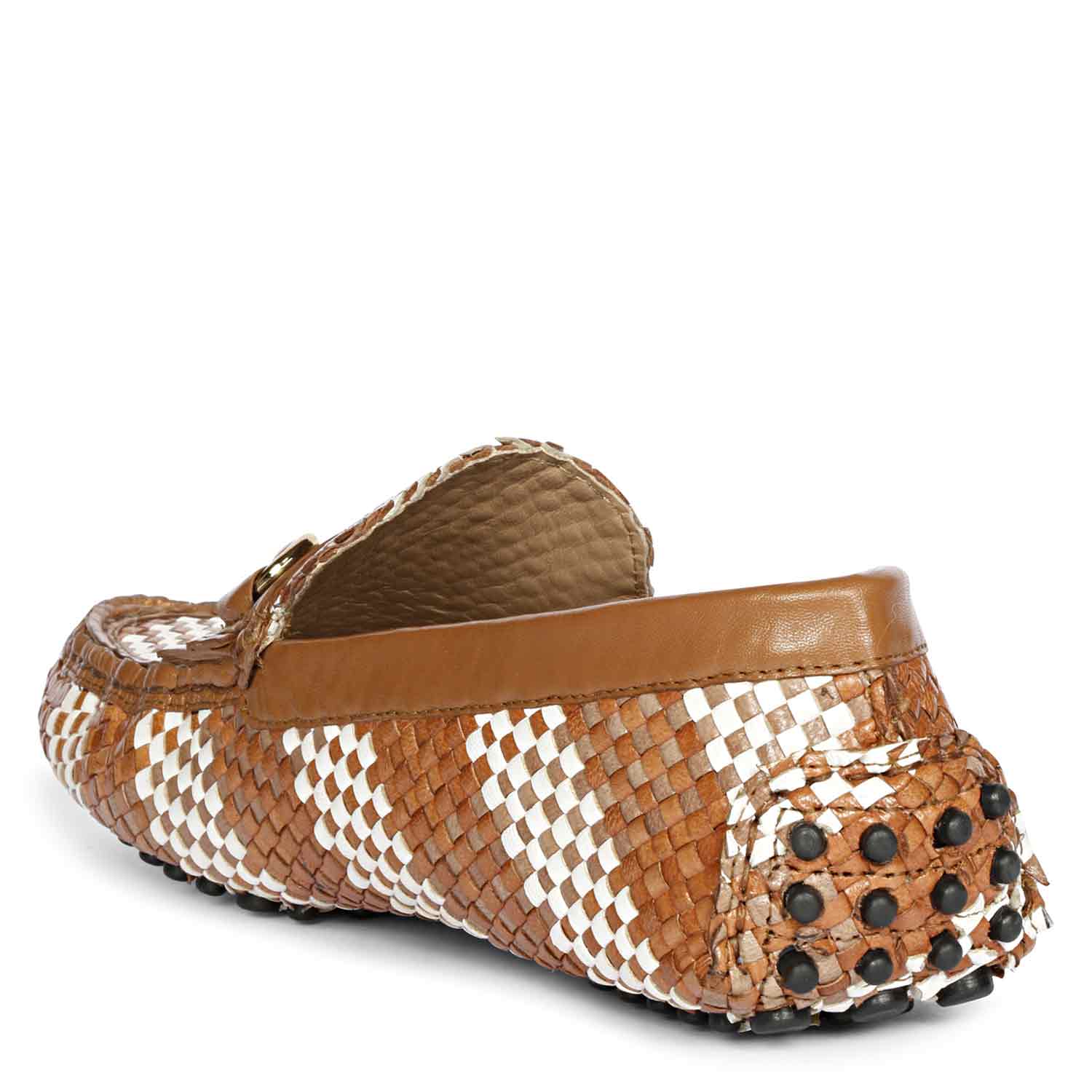 Saint Lucy Tan & White Woven Leather Loafers - Image 7