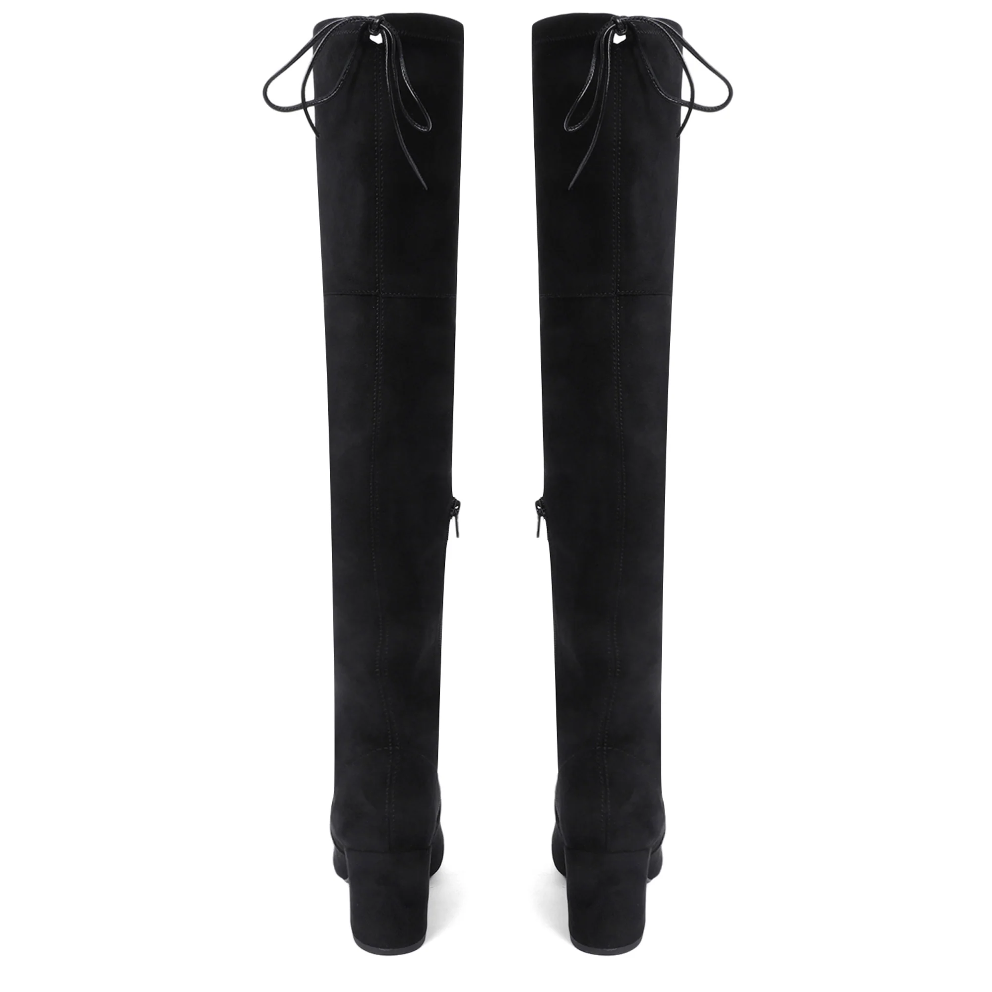 Saint Luisa Black Stretch Suede Above The Knee Boots - Image 6
