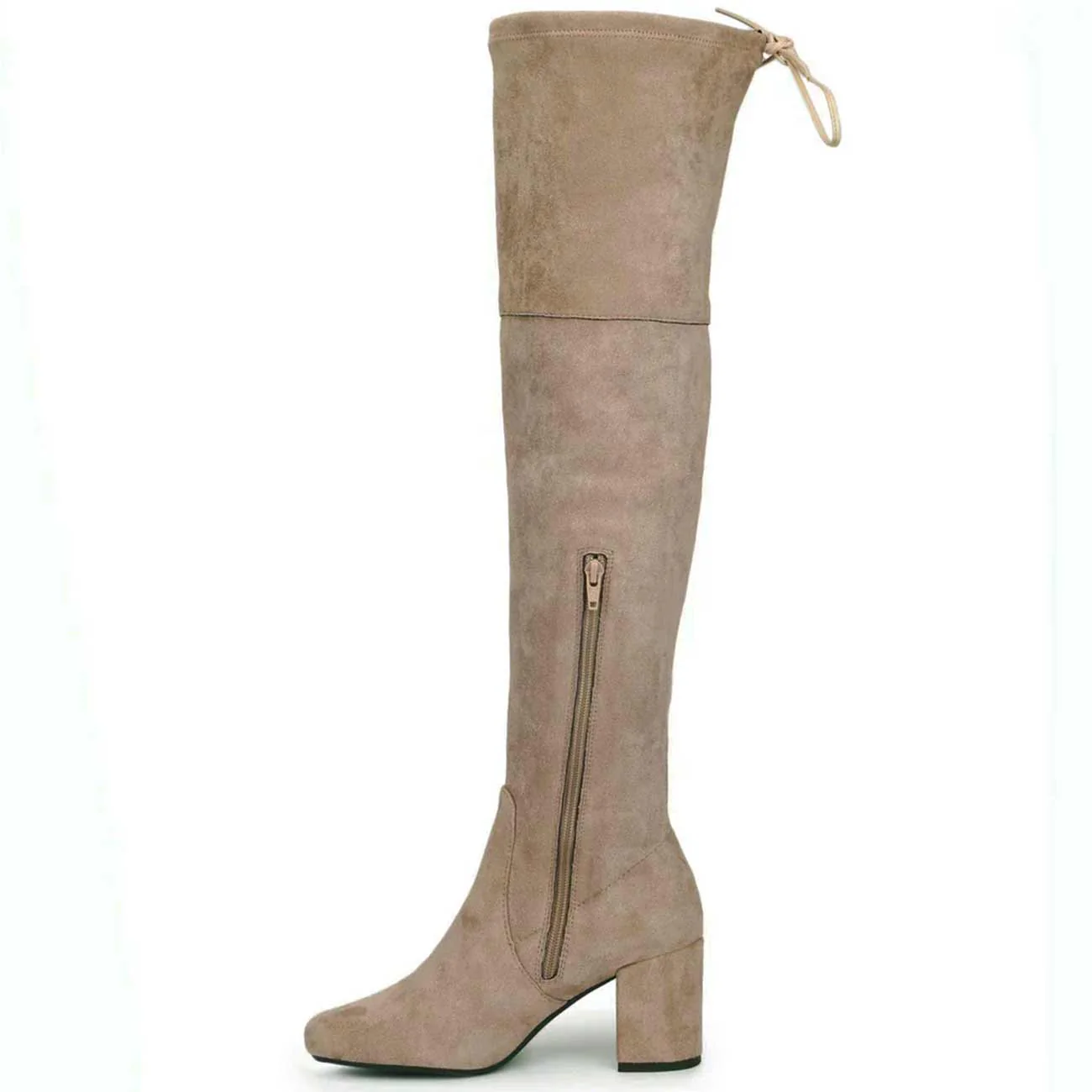 Saint Luisa Taupe Stretch Suede Above The Knee thigh high Boots - Image 5