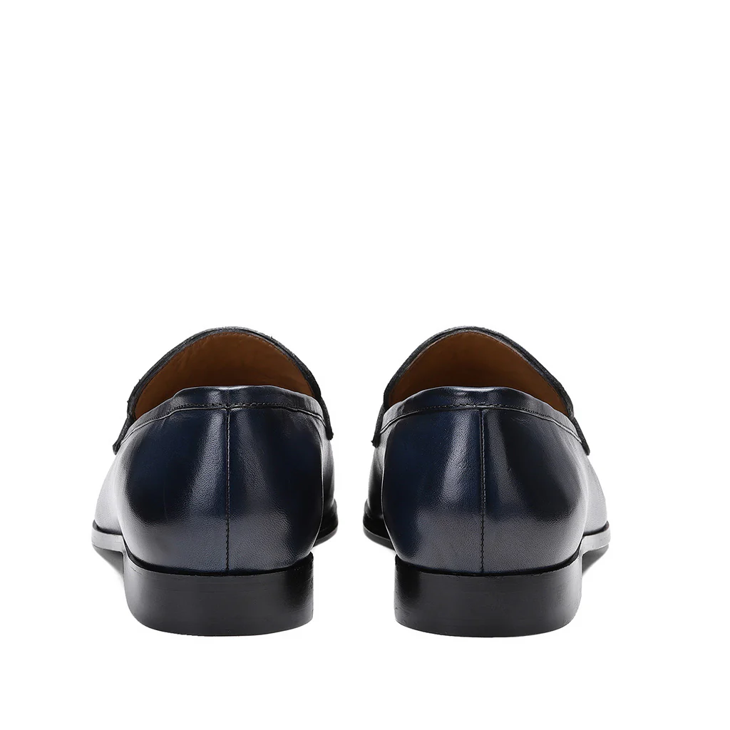 Saint Lukonin Navy Leather Loafers - Image 5