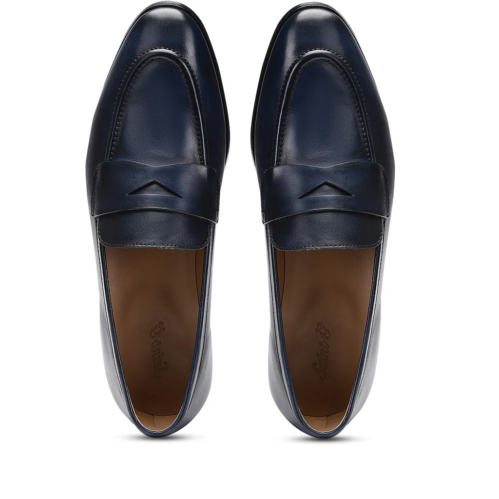 Saint Lukonin Navy Leather Loafers - Image 6
