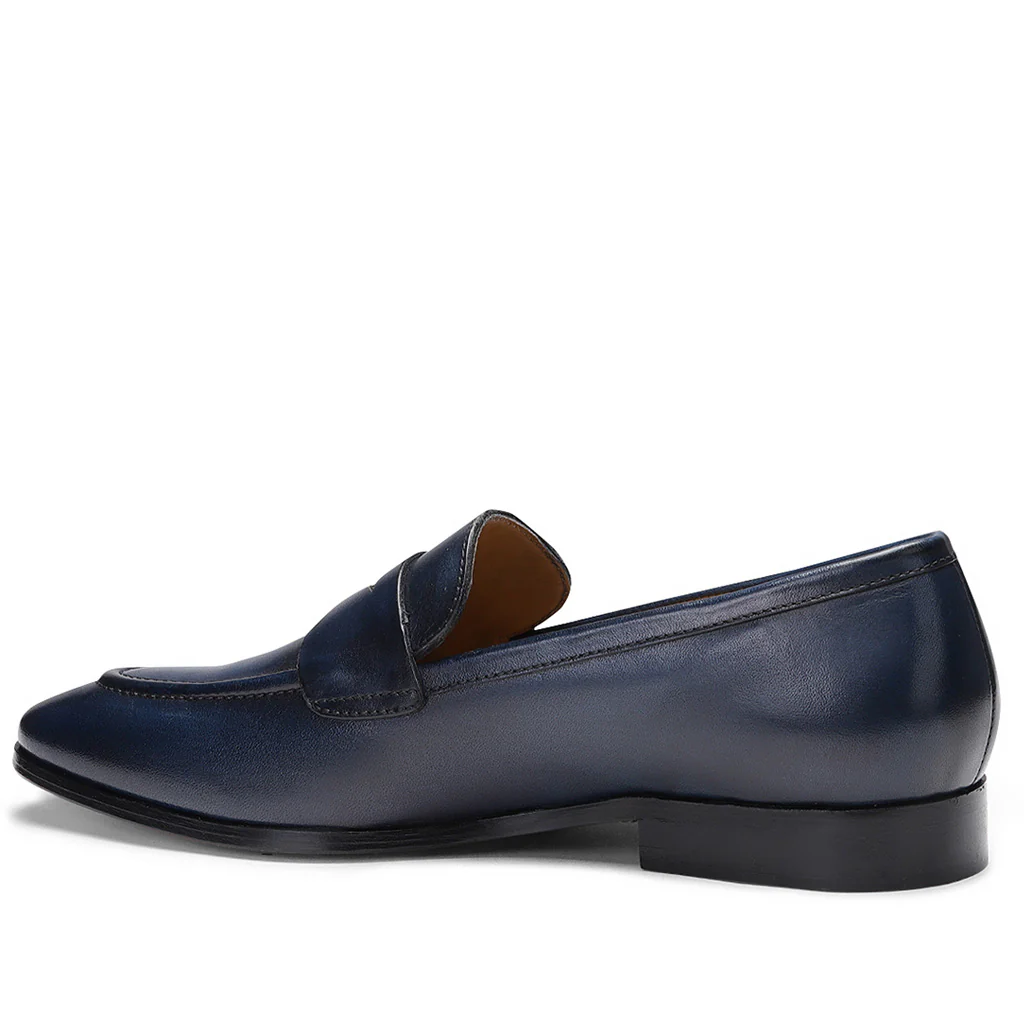 Saint Lukonin Navy Leather Loafers - Image 9