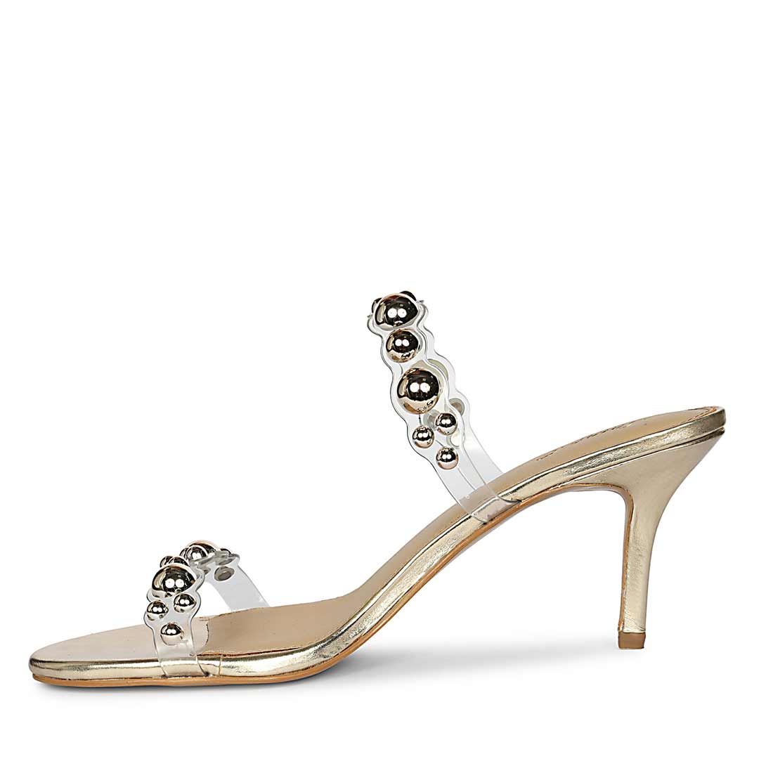 Saint Lumi Studded Gold Stiletto Heels - Image 4
