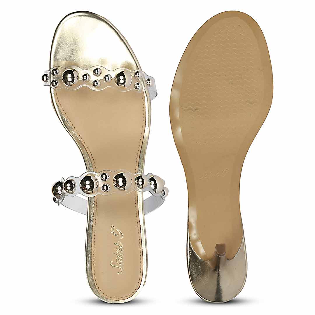 Saint Lumi Studded Gold Stiletto Heels - Image 7