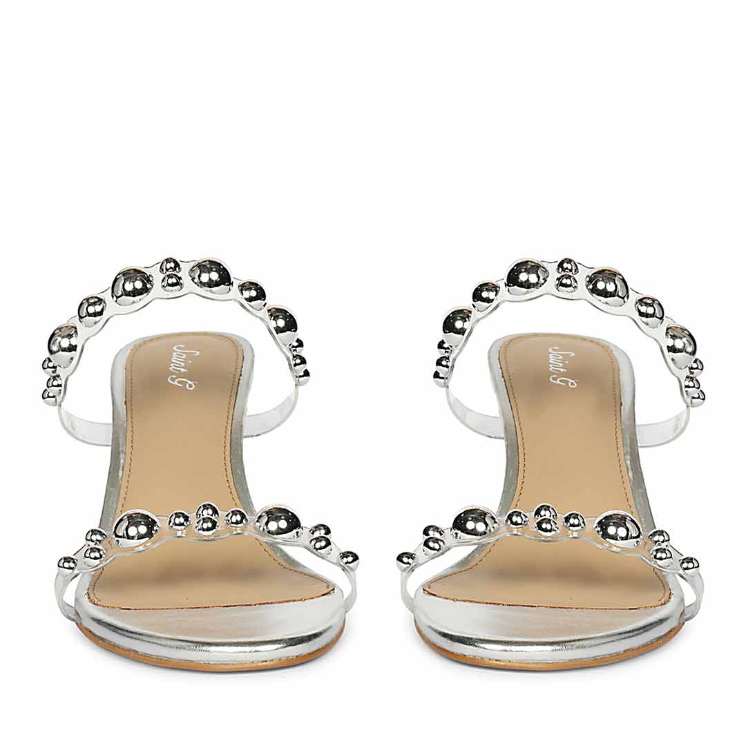 Saint Lumi Studded Silver Stiletto Heels - Image 5