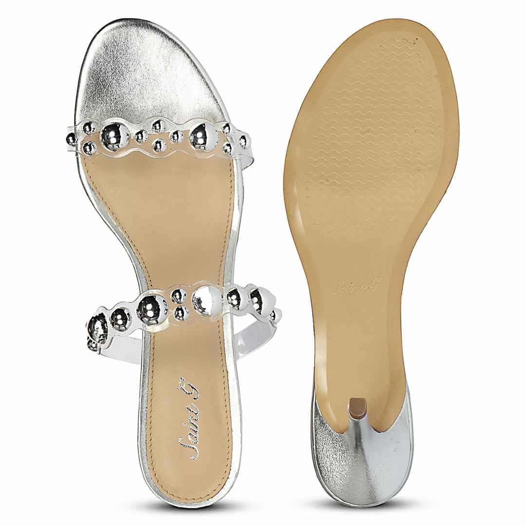 Saint Lumi Studded Silver Stiletto Heels - Image 7