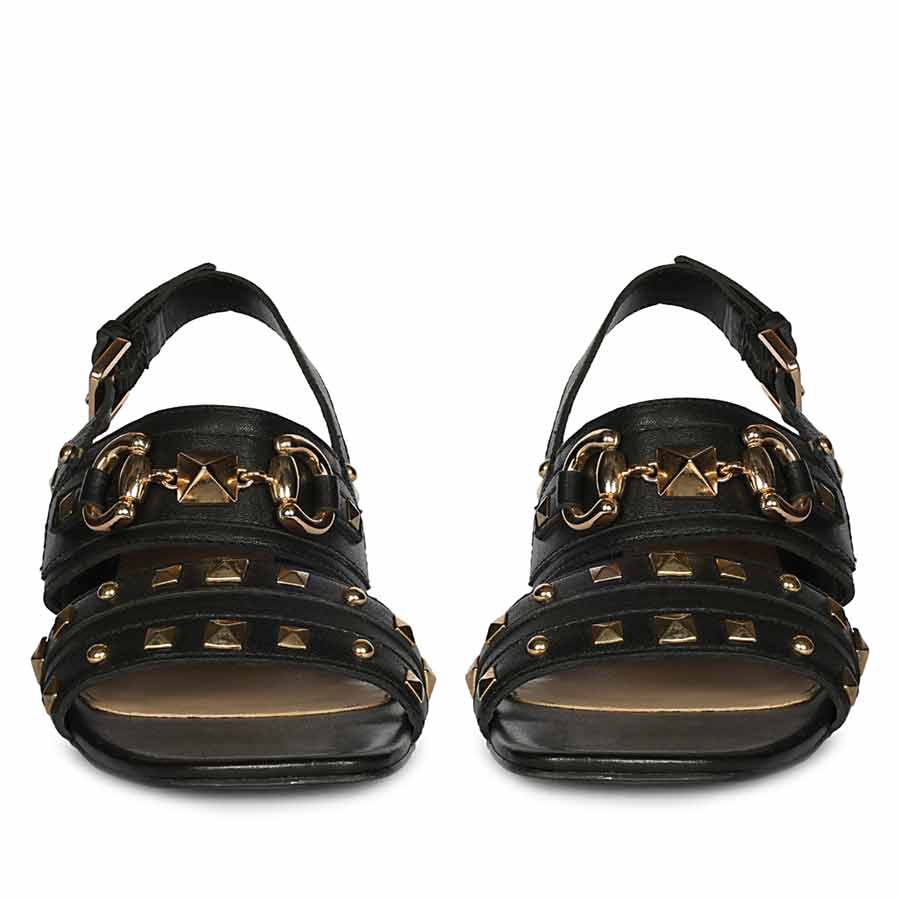 Saint Mabel Embellished Black Leather Heels - Image 5