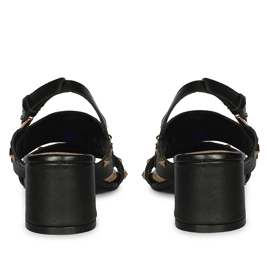 Saint Mabel Embellished Black Leather Heels - Image 6