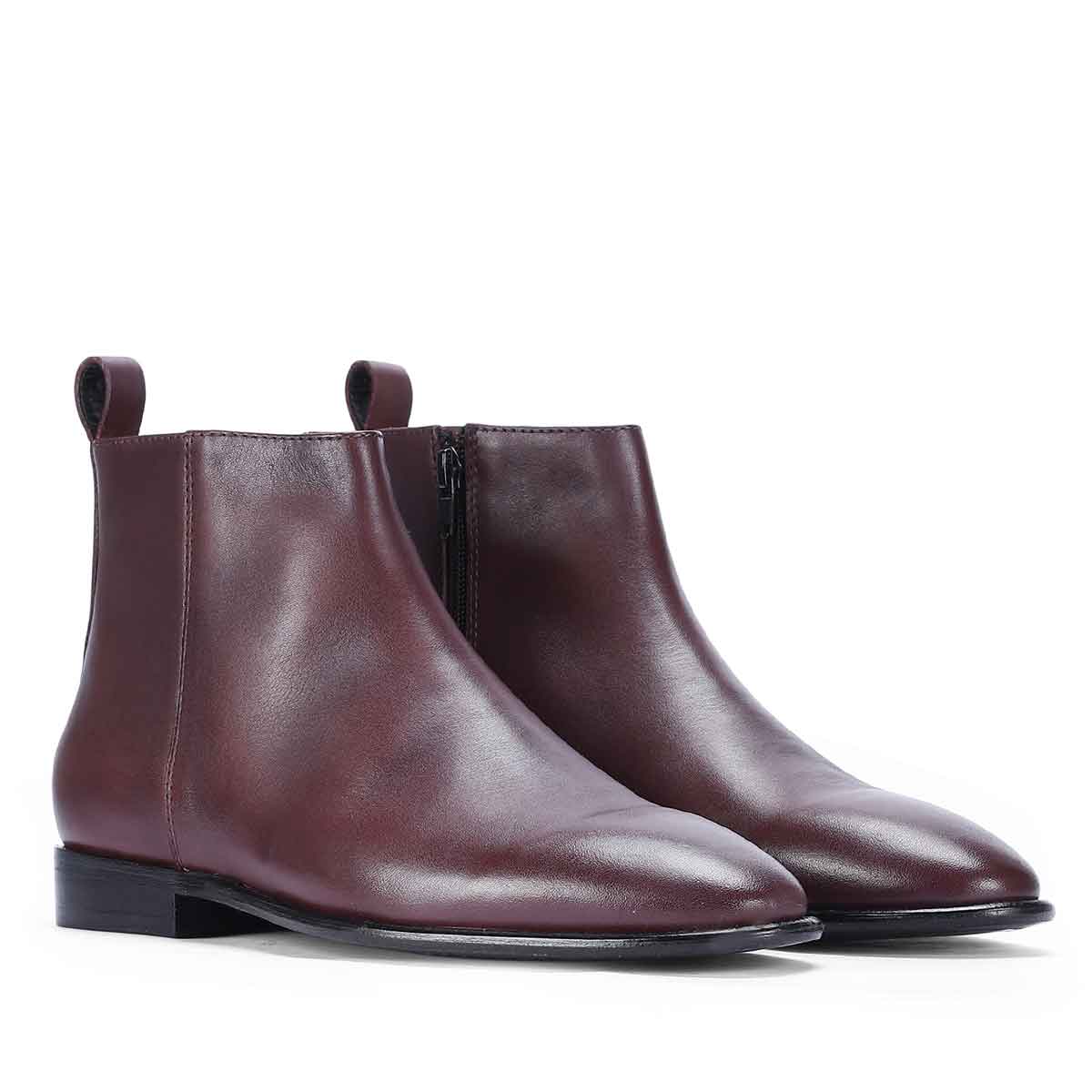Saint Magnus Bordo Crust Leather Ankle Boots - Image 2