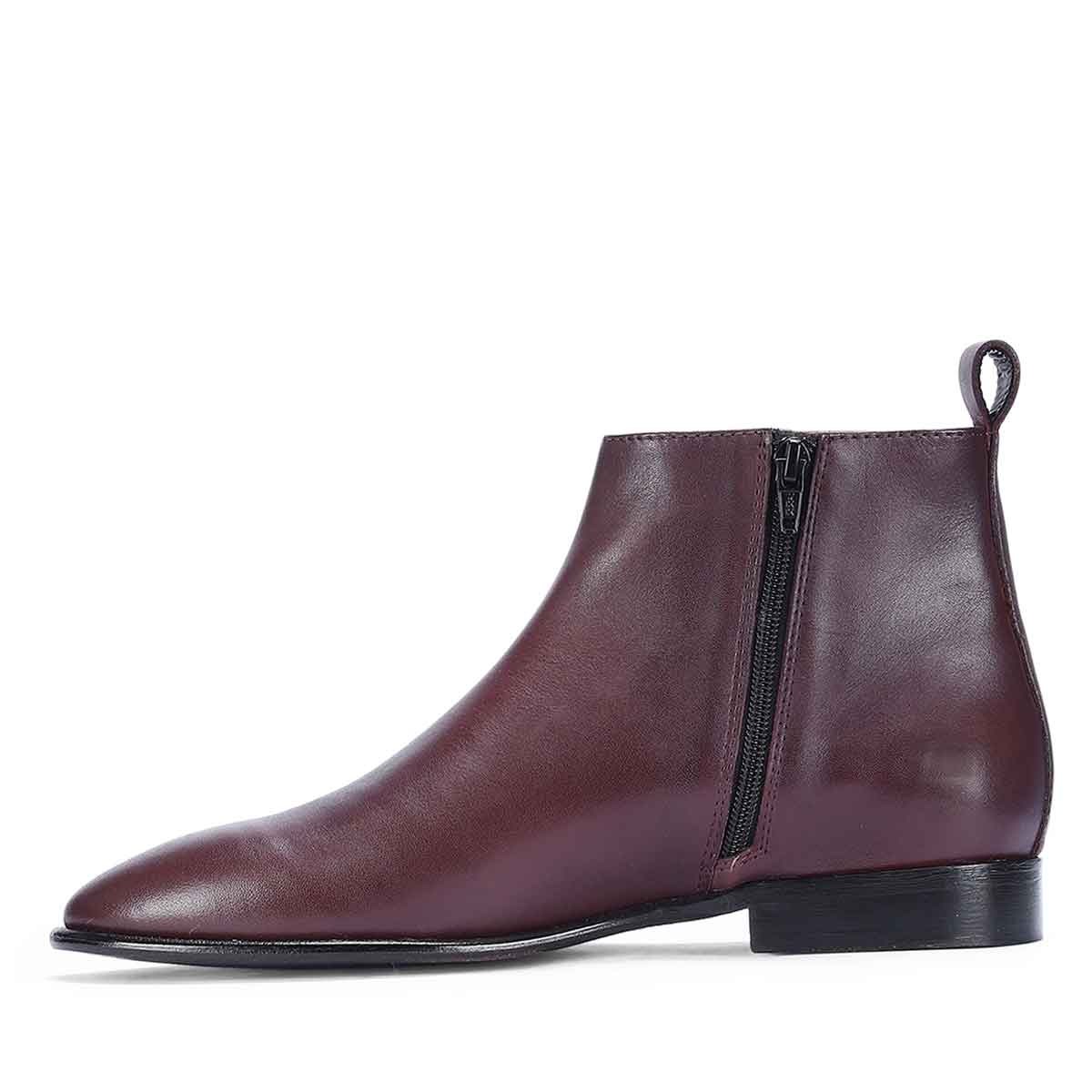 Saint Magnus Bordo Crust Leather Ankle Boots - Image 3