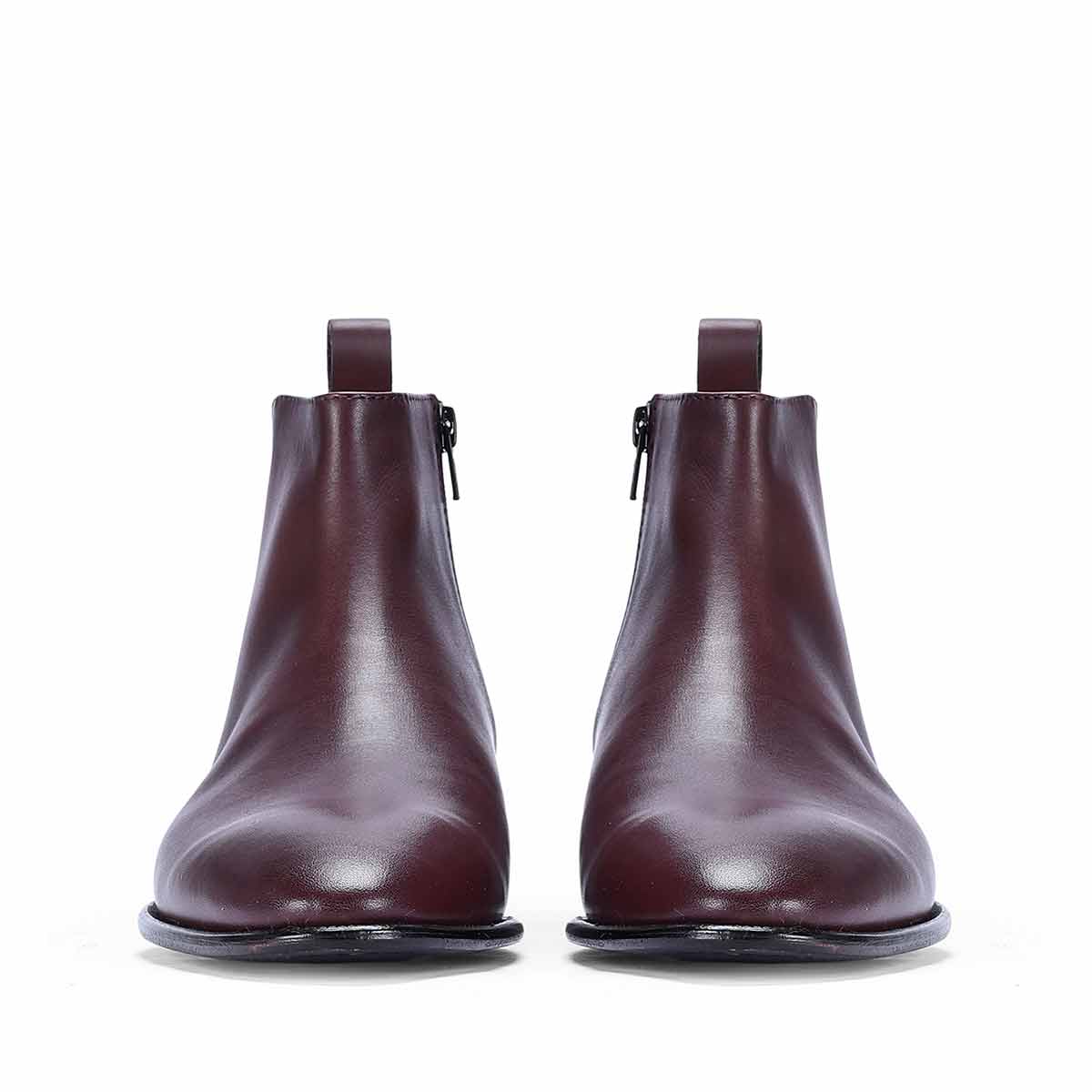 Saint Magnus Bordo Crust Leather Ankle Boots - Image 4