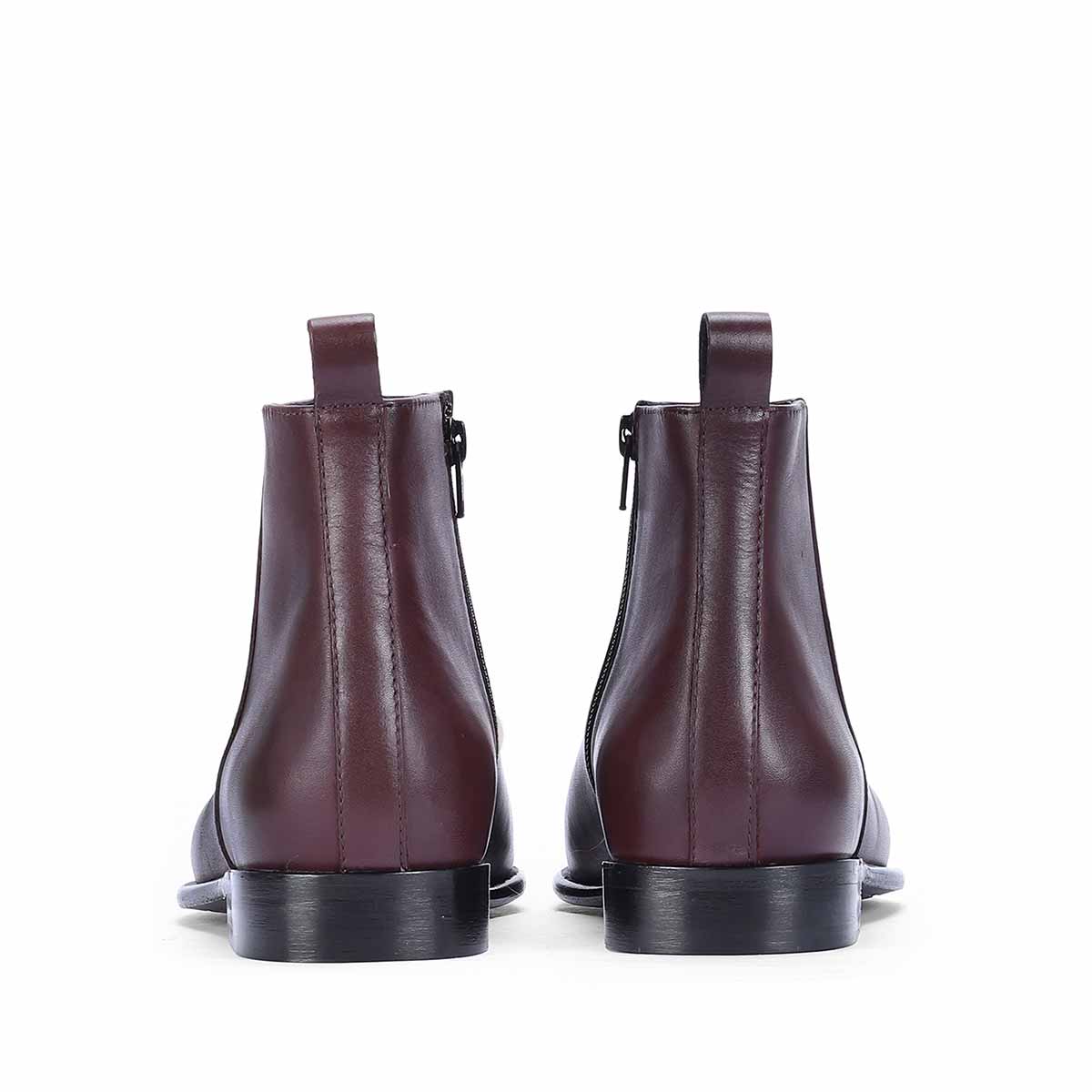 Saint Magnus Bordo Crust Leather Ankle Boots - Image 5