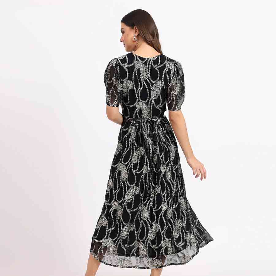 Saint Womens Black Printed Midi Dress - Image 5