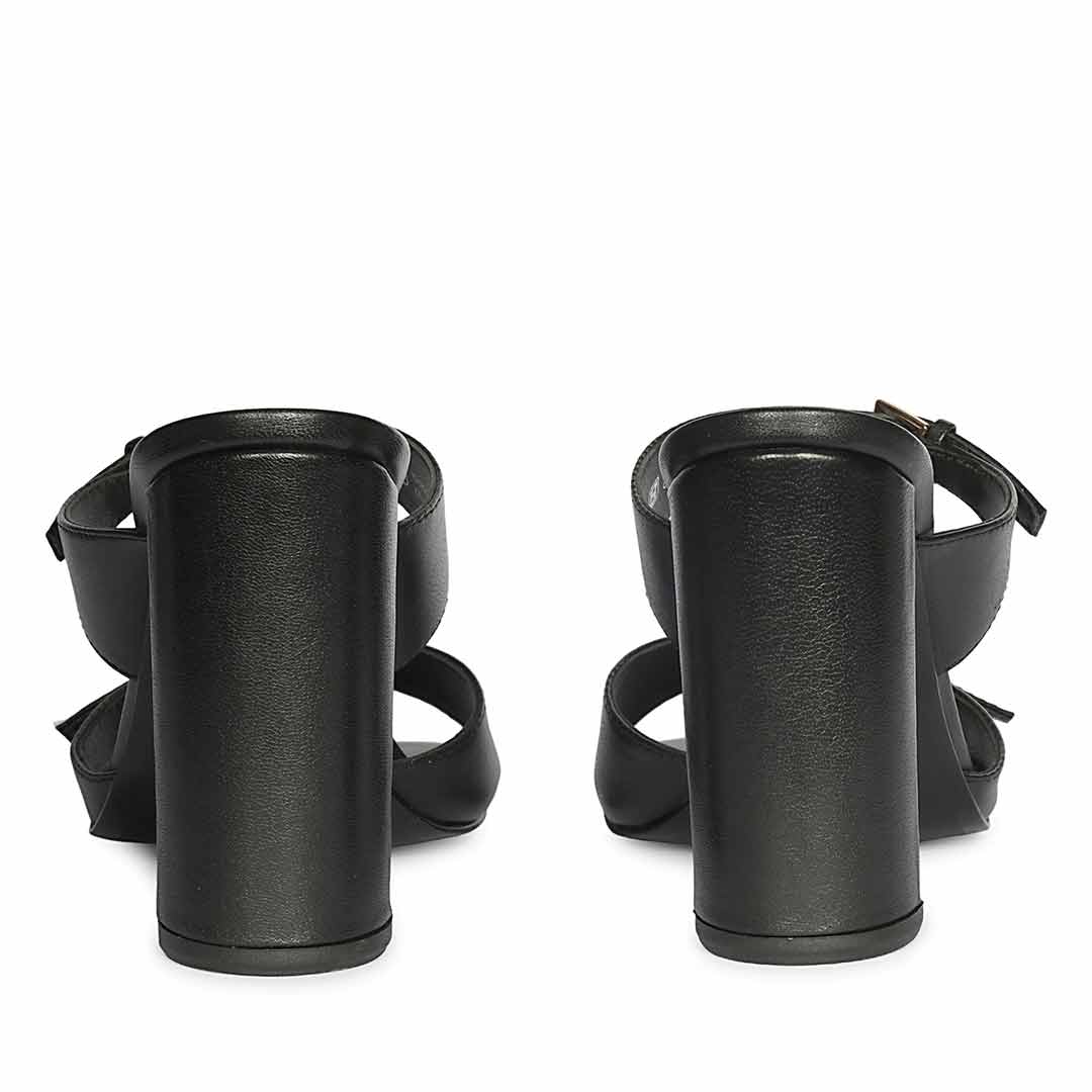 Saint Mallory Buckle Black Leather Heels - Image 5