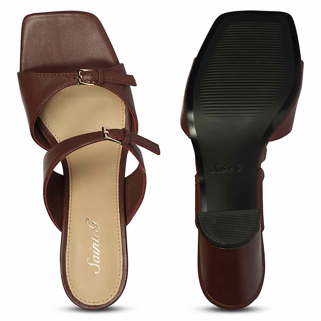 Saint Mallory Buckle Port Royale Leather Heels - Image 7