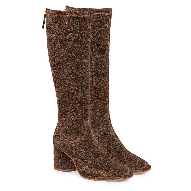 Saint Manon Bronze Leather Long Boots - Image 2