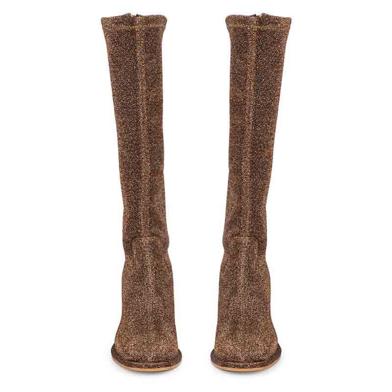 Saint Manon Bronze Leather Long Boots - Image 3