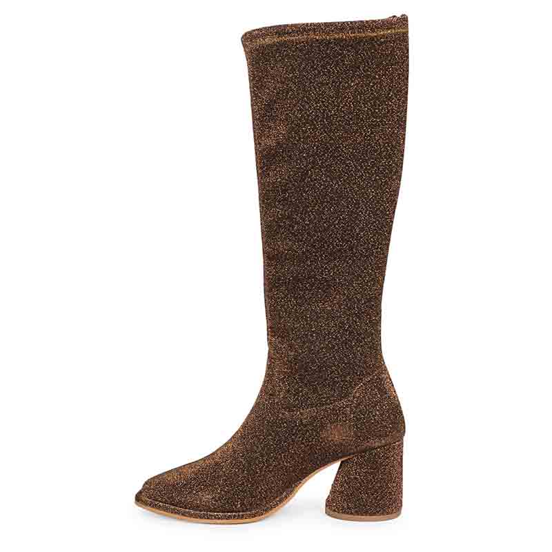 Saint Manon Bronze Leather Long Boots - Image 4