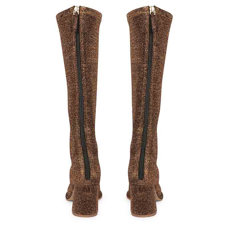Saint Manon Bronze Leather Long Boots - Image 5