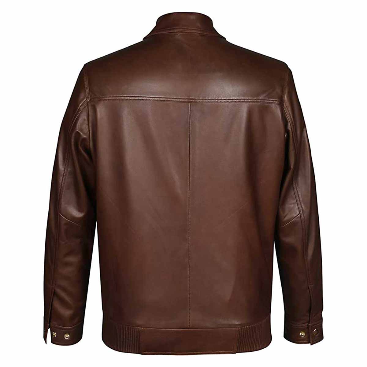 Saint Marc Men's Chocolate Leather Racer Jackets - Image 4