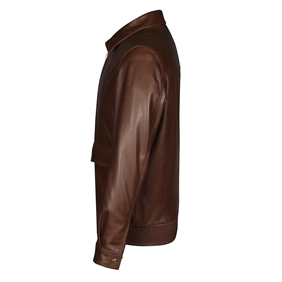 Saint Marc Men's Chocolate Leather Racer Jackets - Image 5