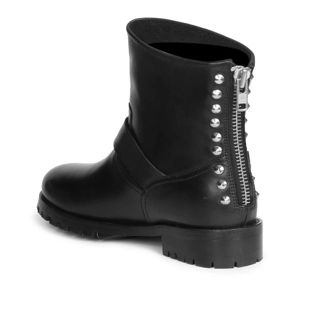 Saint Marcella Metal Studded Black Leather Ankle Boot. - Image 4