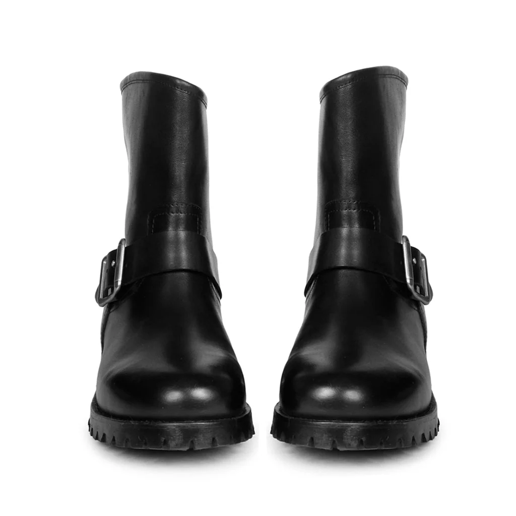 Saint Marcella Metal Studded Black Leather Ankle Boot. - Image 5