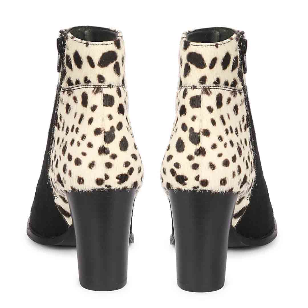 Saint Marin Black Leather Pony Hair Ankle Boots - Image 5