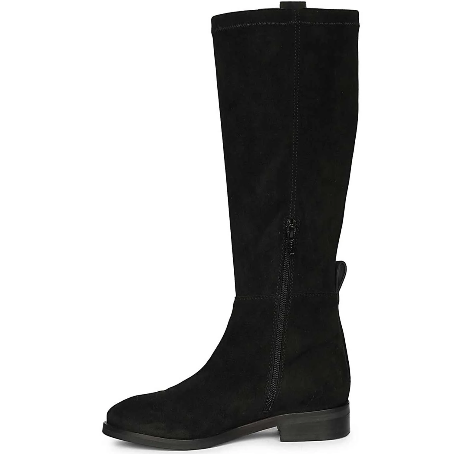 Saint Marlowe Eyelets Black Stretch Suede Long Boots - Image 3