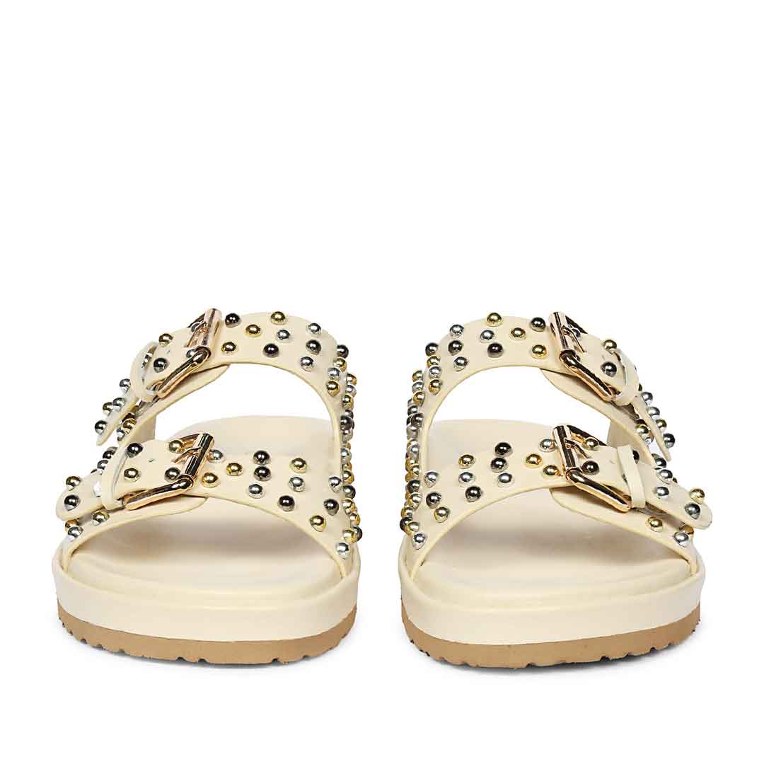 Saint Marnie Off-White Studded Leather Footbed Sandals - Image 5