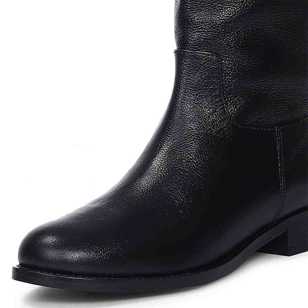 Saint Martina Black Leather High Ankle Boots - Image 10
