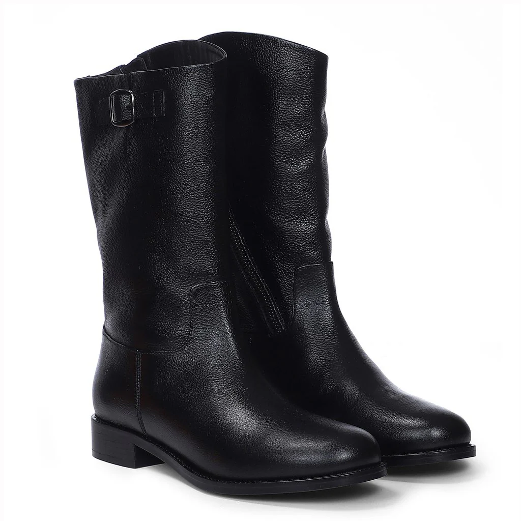 Saint Martina Black Leather High Ankle Boots - Image 3