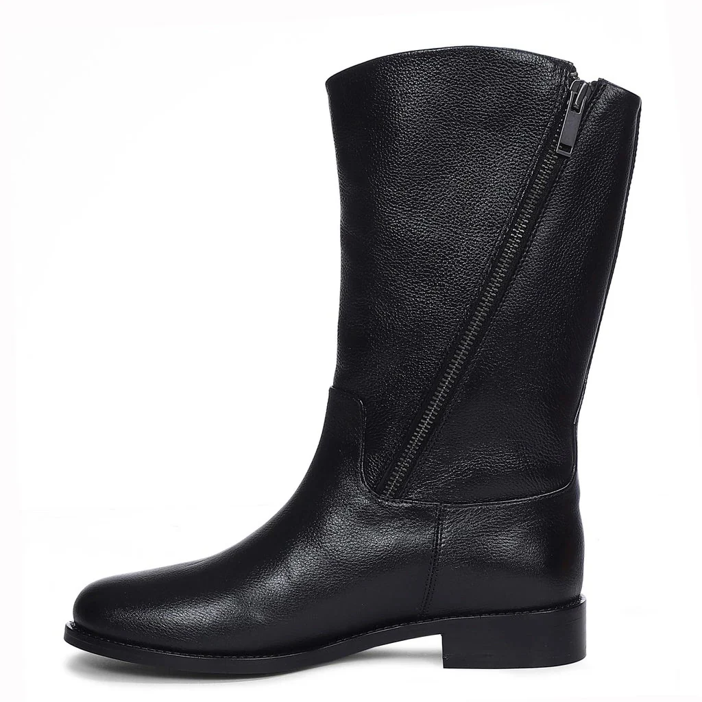Saint Martina Black Leather High Ankle Boots - Image 4