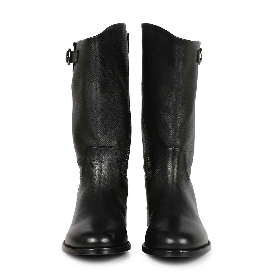 Saint Martina Black Leather High Ankle Boots - Image 5
