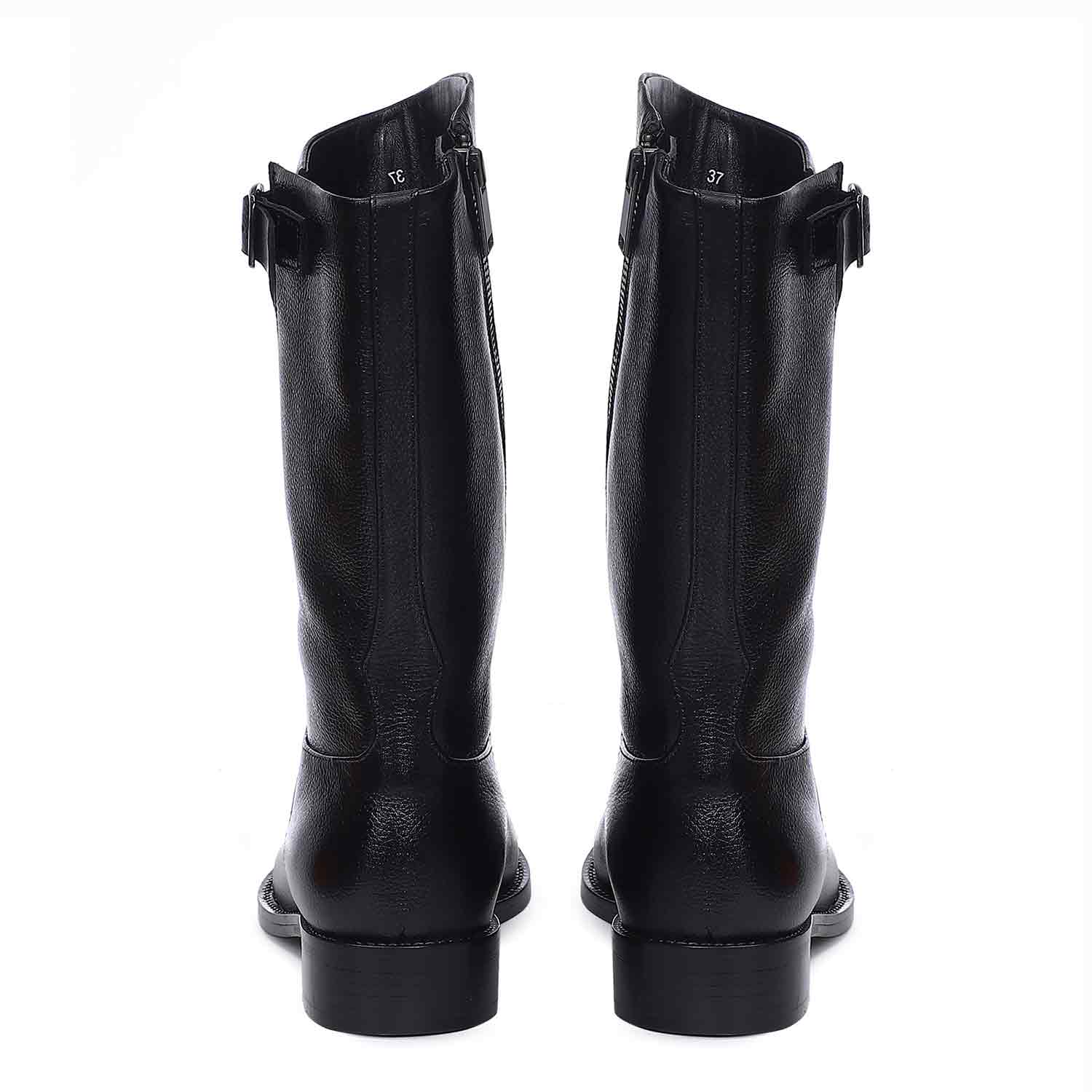 Saint Martina Black Leather High Ankle Boots - Image 6