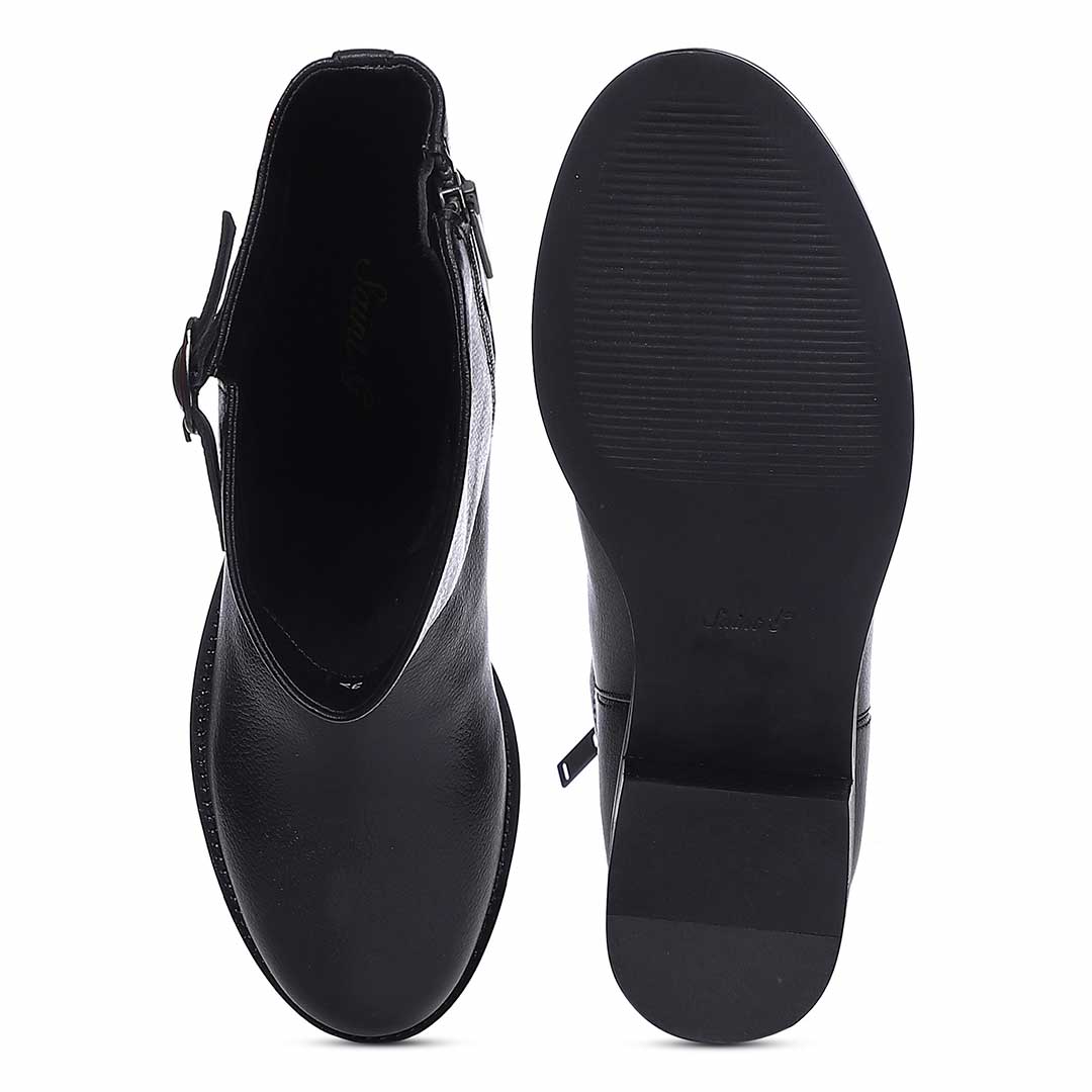 Saint Martina Black Leather High Ankle Boots - Image 8