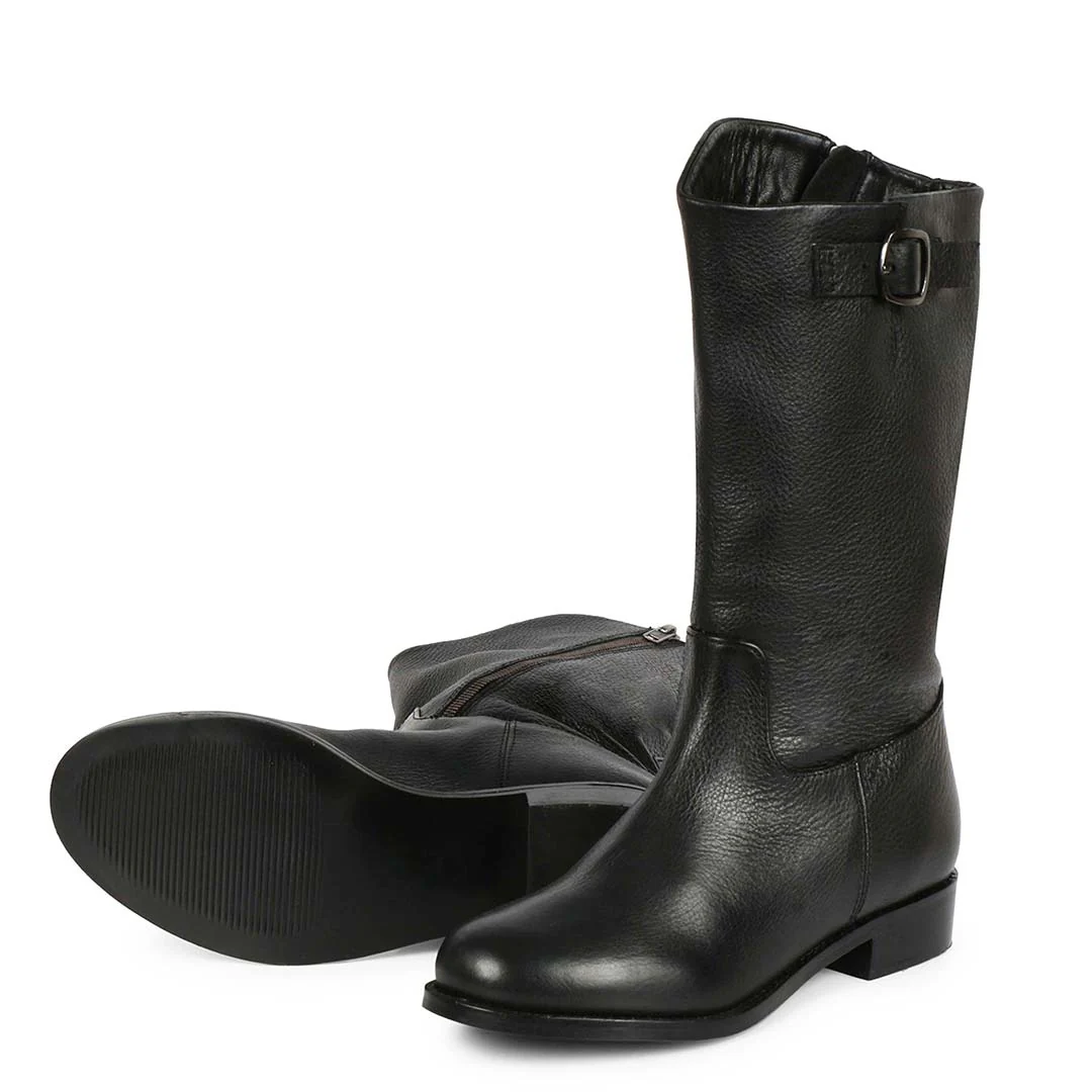 Saint Martina Black Leather High Ankle Boots - Image 9