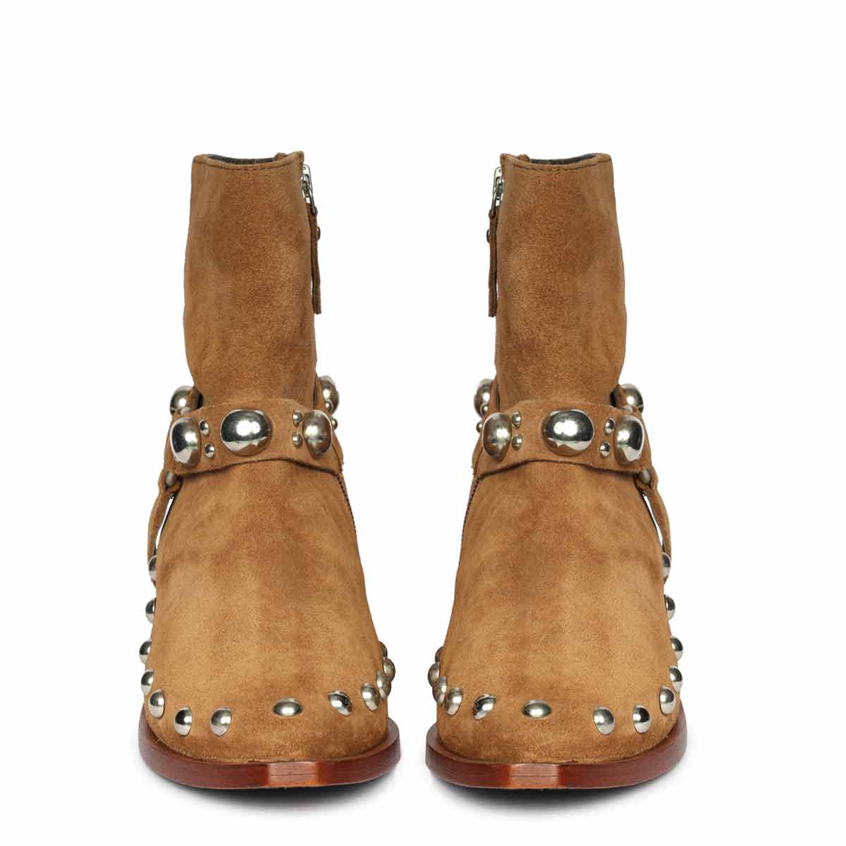 Saint Melia Tan Suede Leather Ankle Boots - Image 5