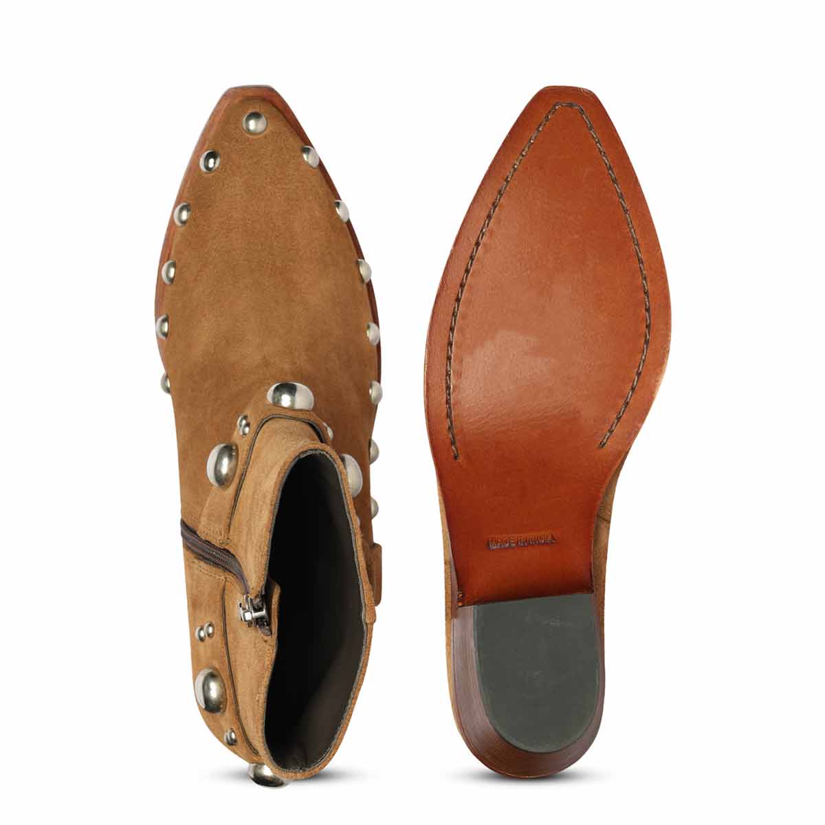 Saint Melia Tan Suede Leather Ankle Boots - Image 6