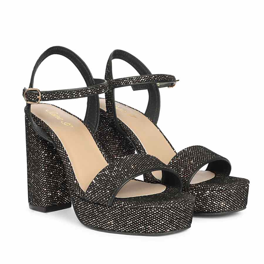 Saint Merrily Pewter Glitter Block Heels - Image 2