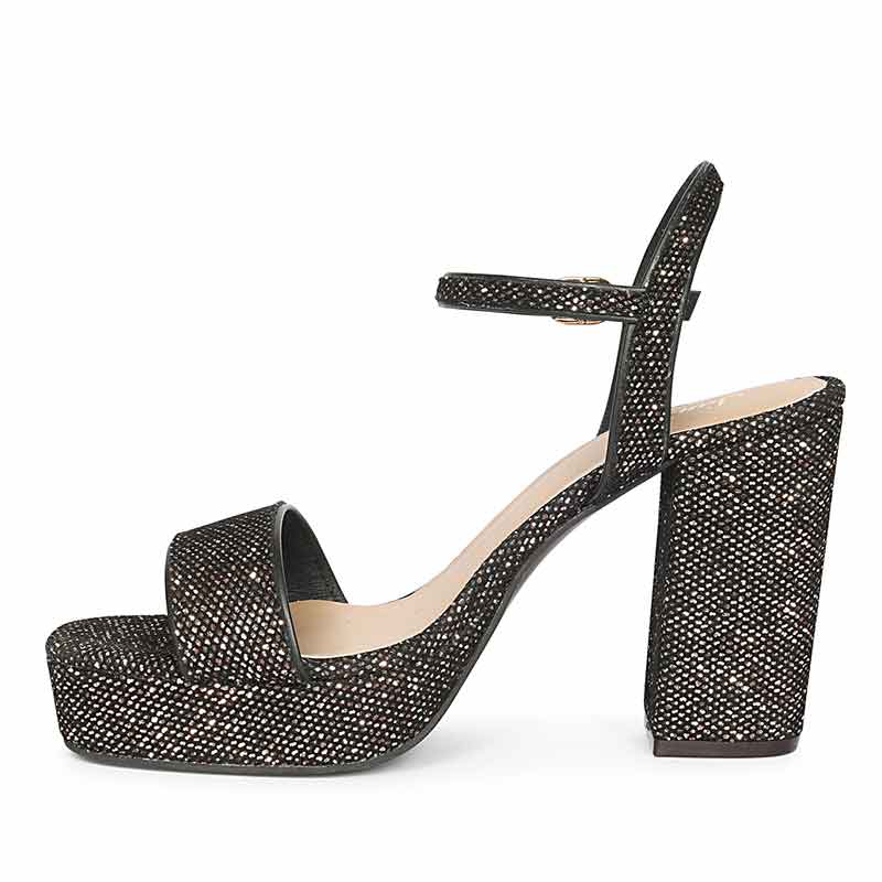 Saint Merrily Pewter Glitter Block Heels - Image 3