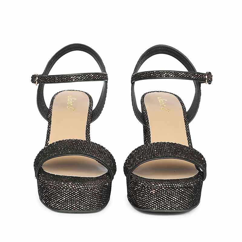 Saint Merrily Pewter Glitter Block Heels - Image 4