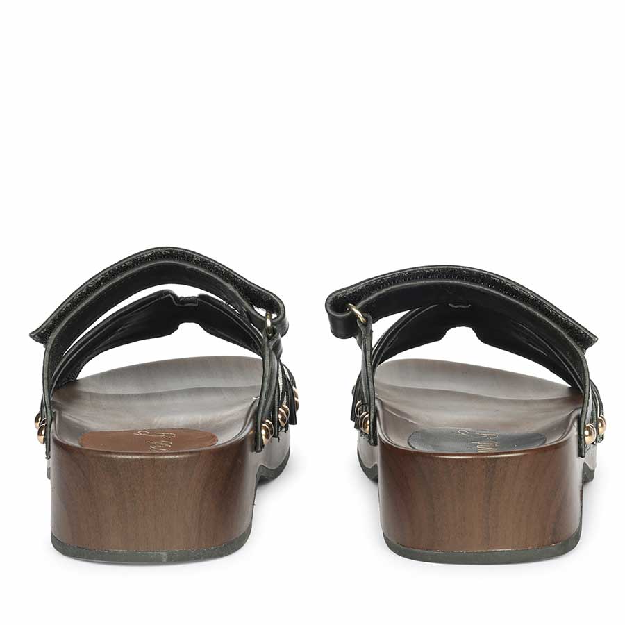 Saint Mikayla Black Leather Platform Sandals - Image 5