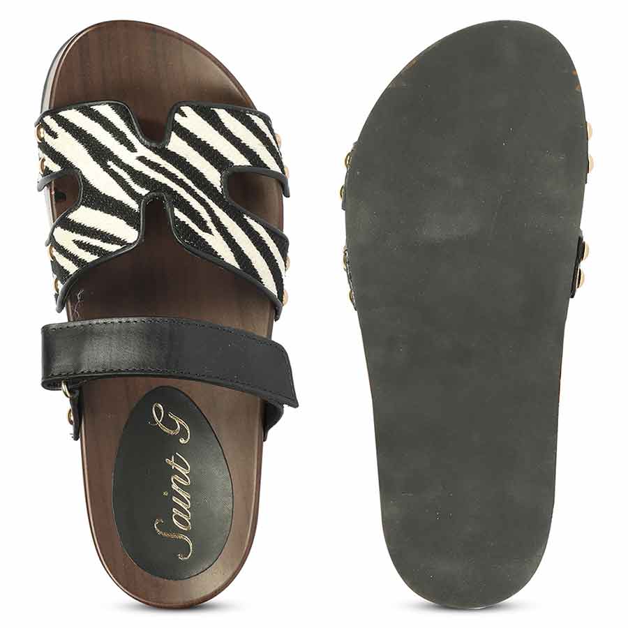 Saint Mikayla Black Leather Platform Sandals - Image 6