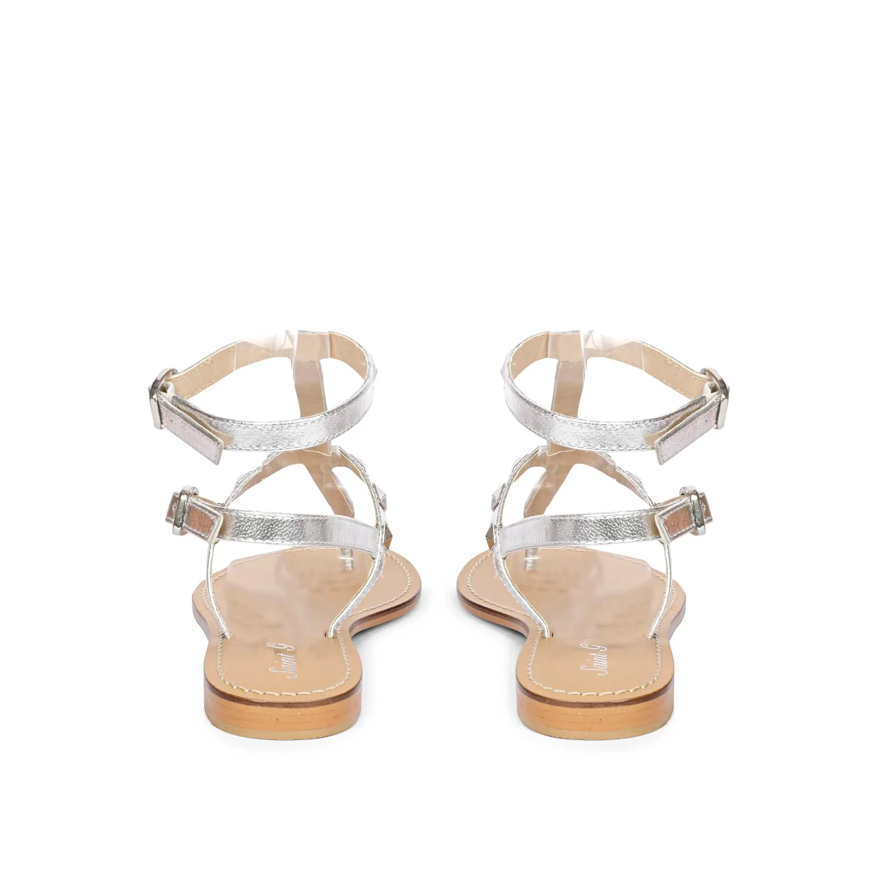 Saint Millie Silver Leather Flat Sandal - Image 5