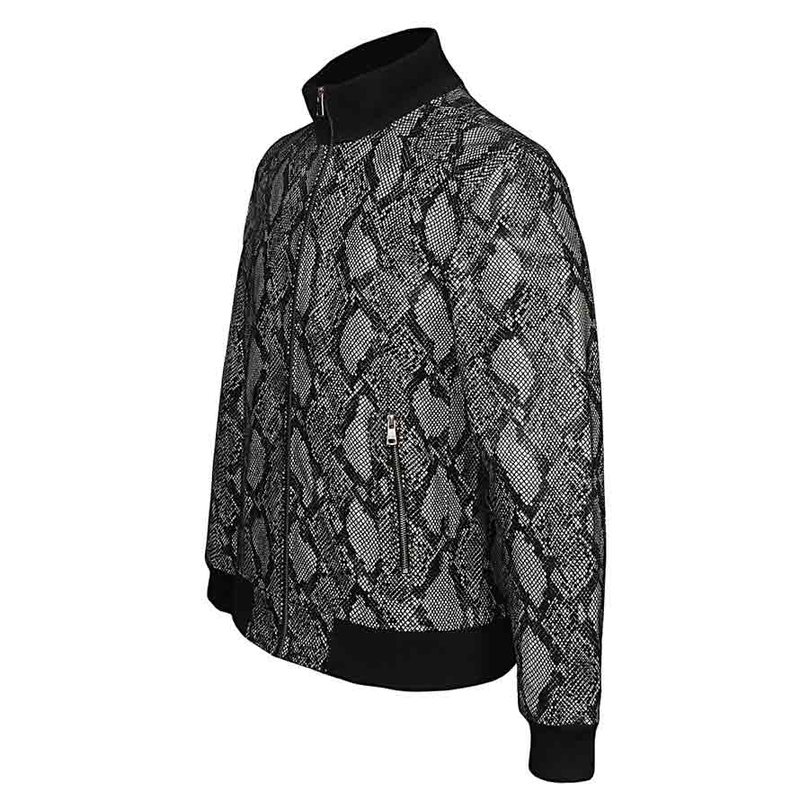 Saint Milly Grey Leather Men's Bomber Style Jackets - Image 3