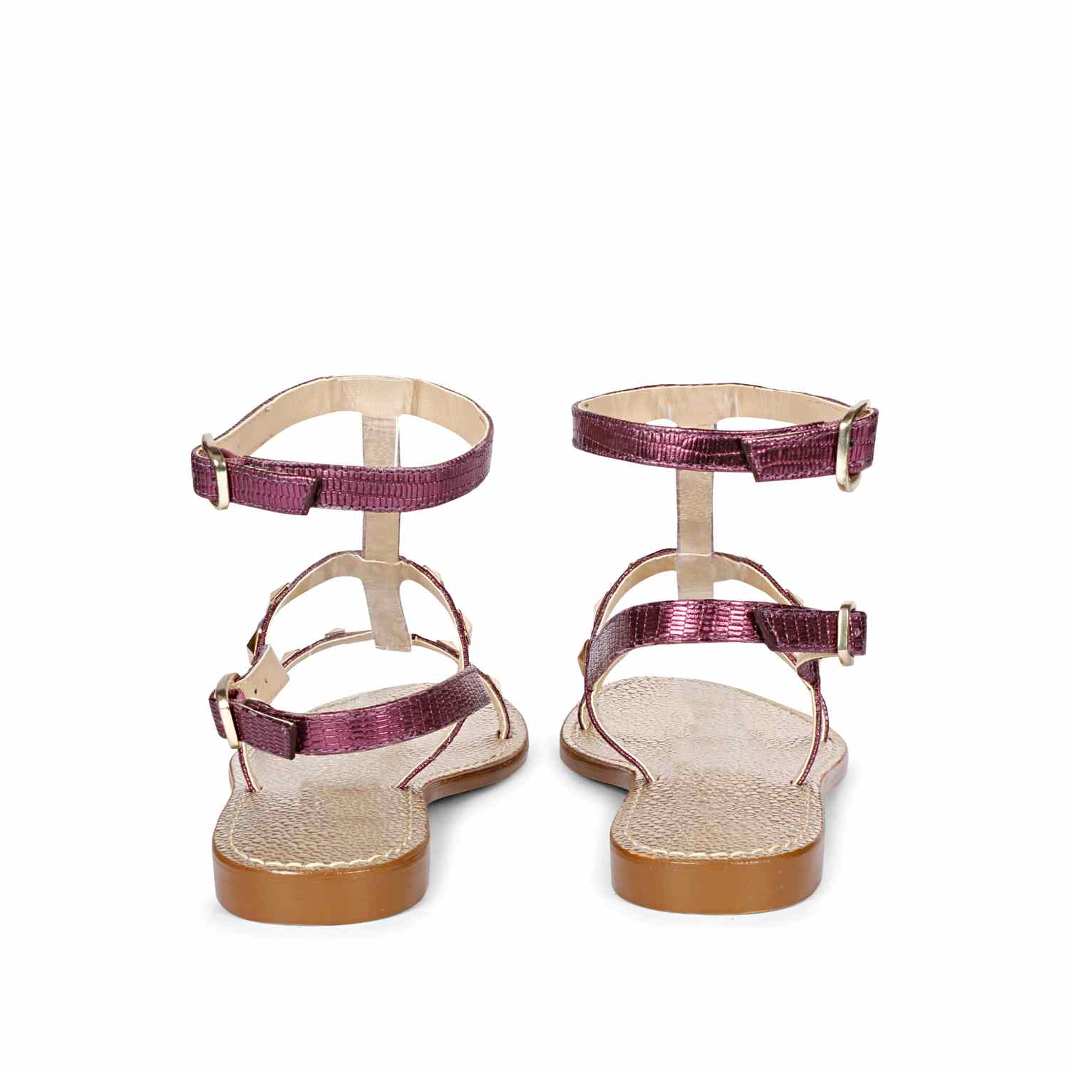 Saint Miriam Purple Leather Flat Sandals - Image 5