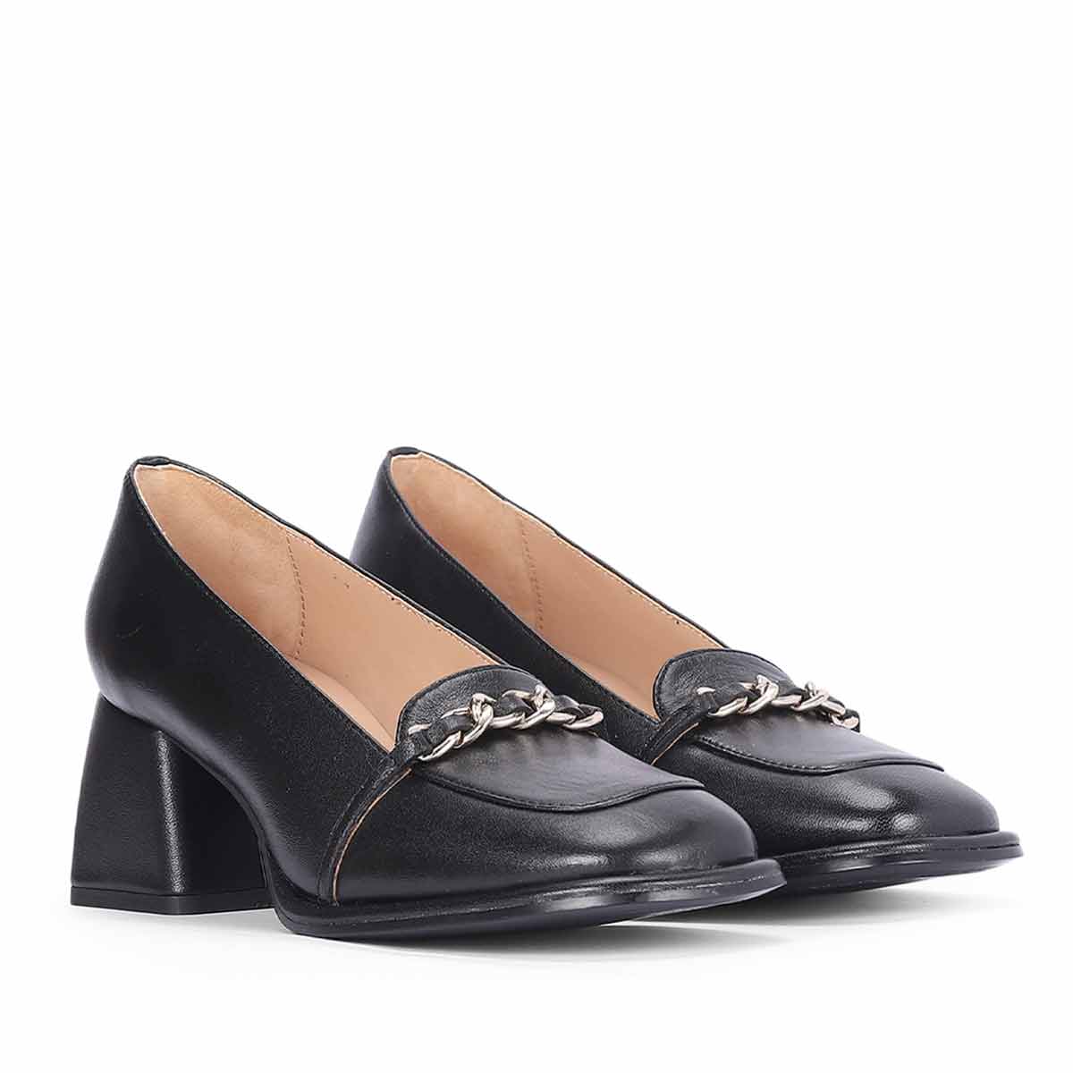 Saint Mirielle Black Leather Moccasins - Image 2